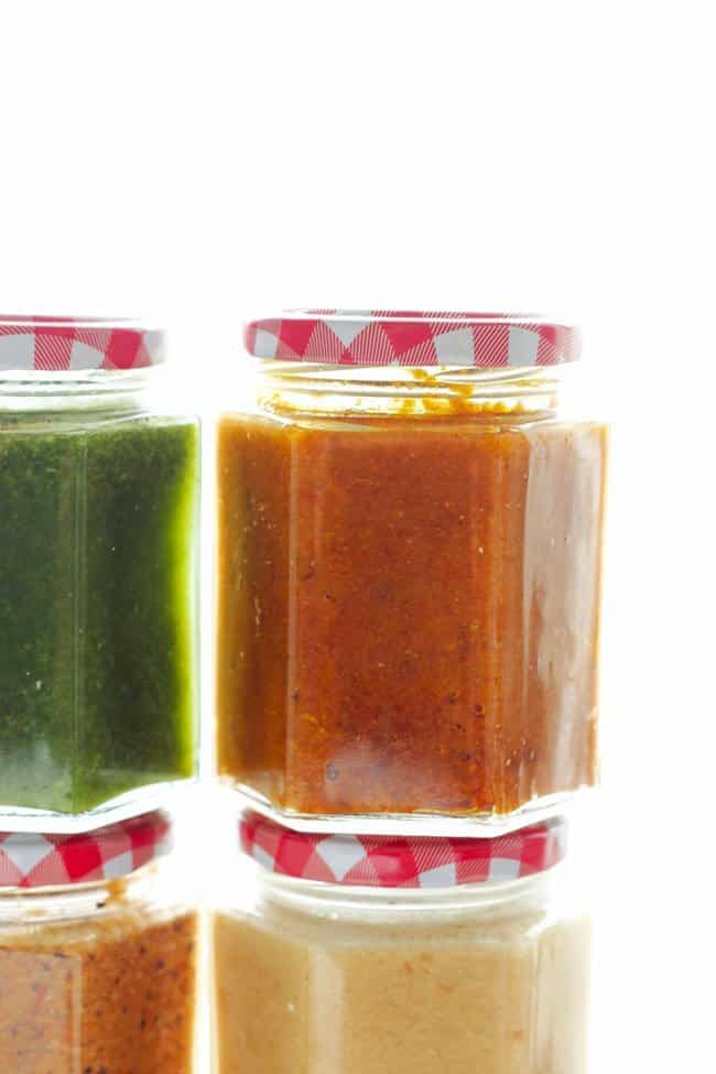 side shot of Indian makhani gravy curry paste