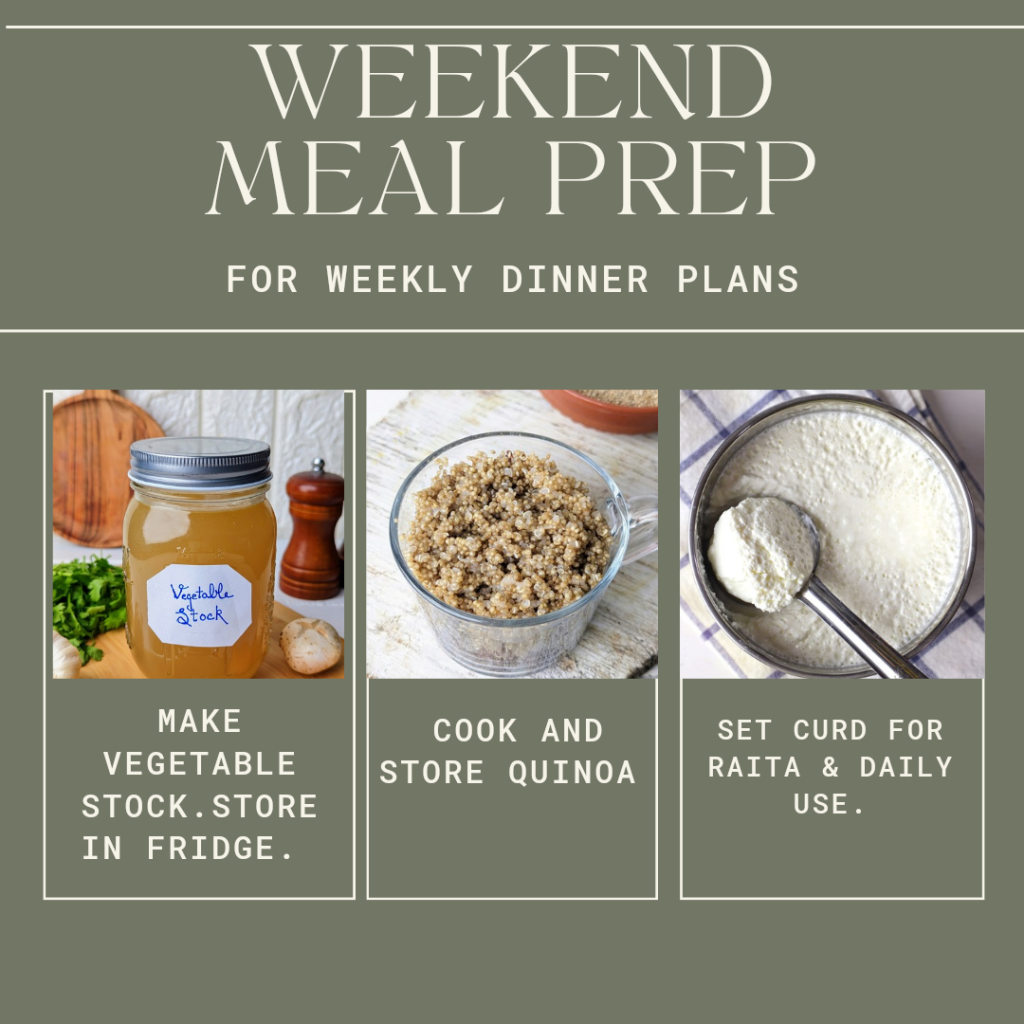 meal prep for weekly dinner