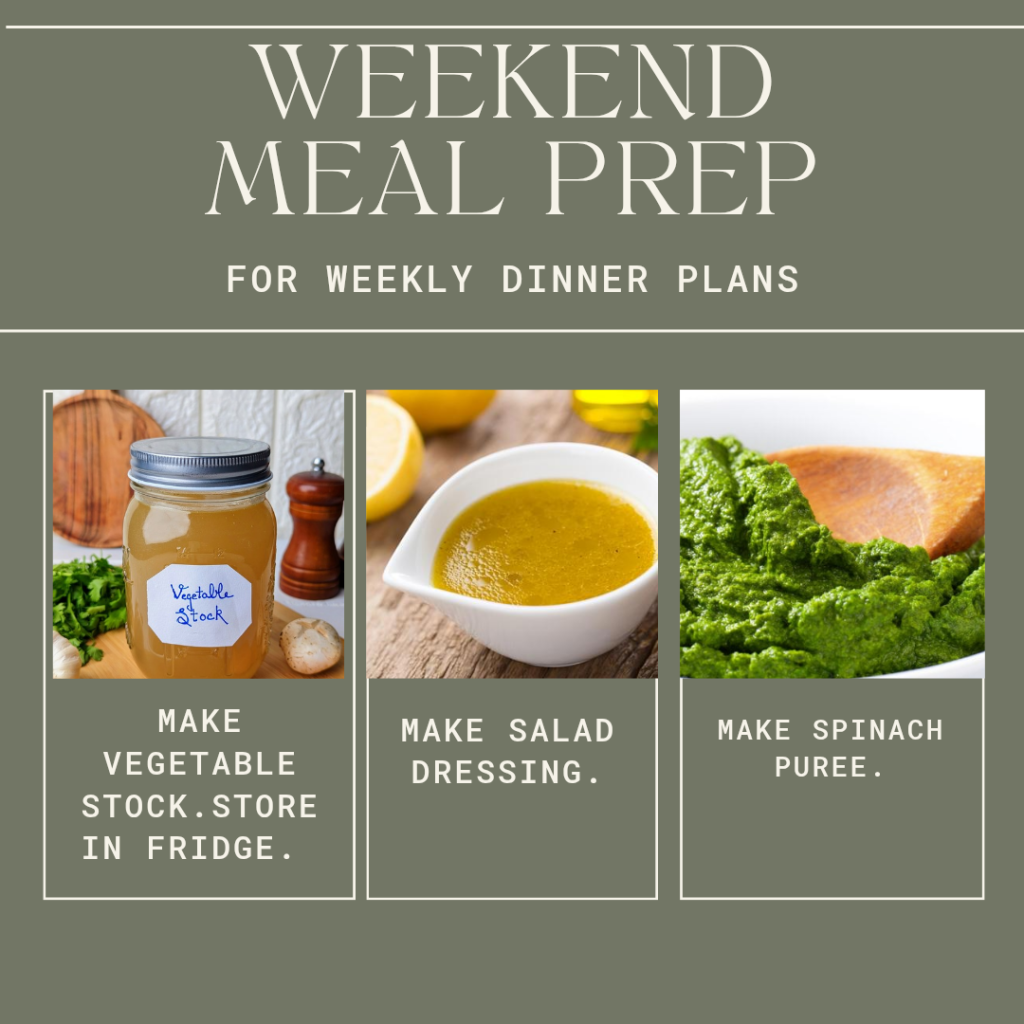meal prep for weekly dinner